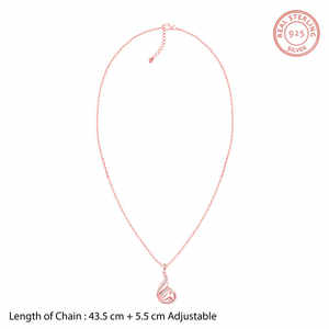 GIVA, colgante de Ramaniya Morni de oro rosa 925 para mujer con cadena de eslabones, joyería de piedra de circón chapada en rodio de oro blanco de 14K - Product Image 5