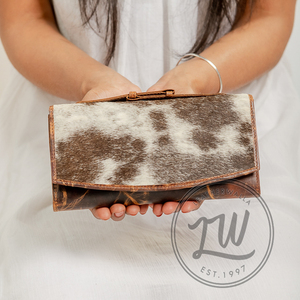 LW Vintage Large Capacity Leather Wallet Women Handcrafted New Cash Money Bag <b>Purse</b> <b>RFID</b> Fashionable Bohemian Lady's Summer - Product Image 1