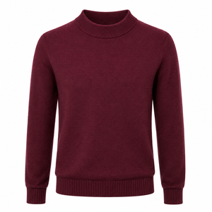 Pull en tricot côtelé pour homme avec fermeture à zip 1/4, couleur unie, vêtement d'automne - Product Image 5