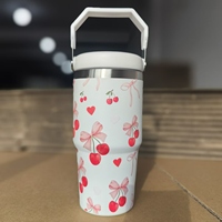 Botol Termos Tumbler Stainless Steel Berkualitas Tinggi 20 Oz, Cangkir Kopi Terisolasi, Tutup Anti Bocor, untuk Olahraga Luar Ruangan dan Gym