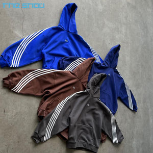 Chándal de hombre negro acampanado personalizado, ropa de calle, pantalones apilados para mujer con bolsillos, conjunto de chándal de 2 piezas para primavera - Product Image 3