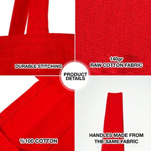 Bolsas de Mano Personalizadas para el Día de San Valentín, Bolsa de Mano de Algodón Roja con Logotipo Personalizado, Bolsa de Tela Reutilizable, Duradera y Reciclable - Product Image 3