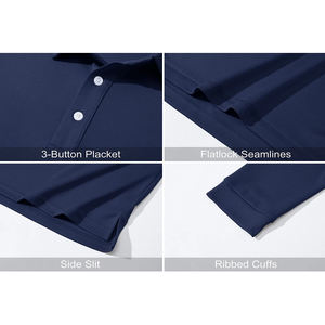 Camiseta de Manga Corta para Hombre, Tejida, Estampada, de Secado Rápido, para Golf, Deporte, Casual, Trabajo en Equipo, Azul Marino, Hecha a Medida - Product Image 4