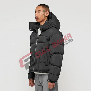 Veste bouffante à manches longues de haute qualité pour hommes, manteau d'hiver à col montant et imprimé du logo personnalisé, de style de la rue en gros - Product Image 2