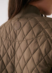 Veste mi-cuisse matelassée en diamant pour femmes en gros pour femmes veste décontractée à capuche à col côtelé de luxe élégante - Product Image 4