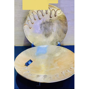 Nouveau design de luxe Plateau en métal gaufré en aluminium Plateau à fruits Plat de service pour fête de mariage, maison, hôtel et événement - Product Image 1