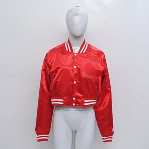 Haute qualité Satin Polyester femmes léger Bomber veste solide pleine fermeture éclair haute rue mode décontracté coupe-vent personnalisable soie - Product Image 4