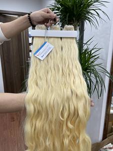 Vente en gros d'extensions de cheveux humains vietnamiens à double tirage, faisceaux de tissage naturel, meilleure vente de tissage de cheveux humains de couleur blonde - Product Image 2