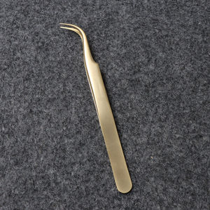 Strong Grip Gold Lash Tweezers Solid Japanese Stainless Steel Eyelash Extension Tweezers with <b>Mirror</b> <b>Set</b> - Product Image 5