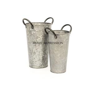 Hecho de macetas y macetas de flores de estaño galvanizado, productos de última llegada, macetas y macetas de flores para interiores y exteriores, Juego de 2 jardines - Product Image 1