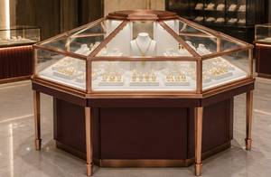 Vitrina de Joyería Octogonal de Lujo a Prueba de Polvo con Cierre Magnético, Exhibidor de Relojes de Vidrio con Marco Metálico para Mostrador de Joyería - Product Image 5