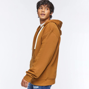 Sweat-shirt à capuche en molleton Tech avec logo personnalisé pour hommes Sweat-shirt à fermeture éclair à épaules tombantes avec logo brodé Sweat à capuche d'hiver à fermeture éclair surdimensionné - Product Image 2
