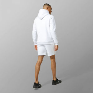Sweat à capuche léger à motif solide et short d'entraînement à taille élastique ensembles d'hiver de vêtements de sport respirants de grande taille - Product Image 2