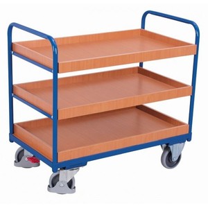 Variofit Low Load 250 Kg Shelf <b>Trolley</b> <b>Four</b>-<b>Wheel</b> Roll Container OEM Customizable Thermoplastic Rubber Tyres for Warehouse Usage - Product Image 1