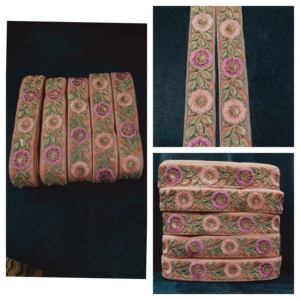 ลูกไม้ปักลายดอกไม้สีสันสดใสหรูหราด้วยดีไซน์ที่ซับซ้อนสำหรับงานสร้างสรรค์สำหรับเจ้าสาวแฟชั่นและการตกแต่งบ้าน - Product Image 6