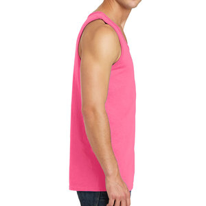 100% anillo hilado algodón prenda teñida tanque Atlético hombres algodón transpirable camisetas sin mangas - Product Image 3