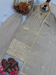 Traje Salwar Kameez Moderno para Mujer, Estilo Indio Pakistaní, Étnico, para Fiesta, Punjabi, con Costuras Disponibles, Venta al por Mayor, Traje de Lino de Secado Rápido - Product Image 4