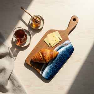 Tabla de Cortar Moderna de Resina y Madera, Hecha con Madera de Acacia y Mango, Ofrece un Rendimiento Duradero y Madera Natural - Product Image 3