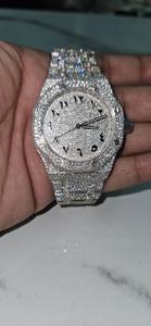 Montre de luxe en diamant Moissanite VVV entièrement automatique Style Hip Hop glacé avec fonction Buss Down en acier inoxydable - Product Image 6