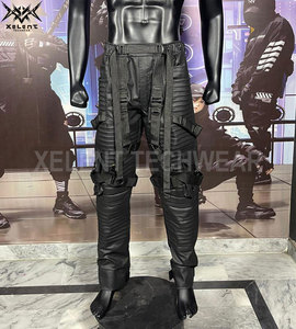 Haute qualité hommes mode coureurs pantalons de survêtement laminé caoutchouc fermeture éclair noir Cargo Techwear Harem Sport décontracté pantalons de course - Product Image 4