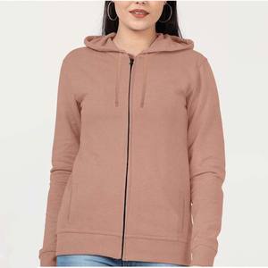 Servicio OEM Slim Fit Longitud regular Transpirable Secado rápido Ropa de mujer Sudaderas con capucha Algodón Poliéster Cremallera Sudaderas con capucha - Product Image 6