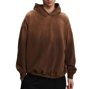ผู้ผลิตเสื้อฮู้ดดี้สตรีทแวร์ผ้าฝ้าย 100% แบบสั่งทำพิเศษ ทรงโอเวอร์ไซส์ ล้างสีแบบ Acid Wash เสื้อฮู้ดดี้ผู้ชายแบบสั่งทำพิเศษ - Product Image 6