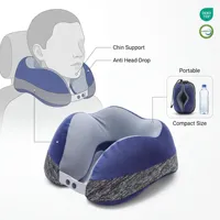 Oreiller de voyage en mousse à mémoire de forme personnalisable, lavable, avec fonction massage, pour camping et voyages, vente en gros OEM