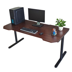 Escritorio para Juegos con Estructura de Hierro y Superficie de Madera de Caucho para Oficina en Casa, Escritorio para PC, Escritorio para Computadora GD68060 - Product Image 1