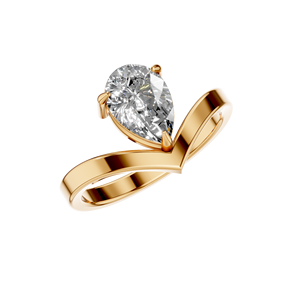 Anillo de compromiso clásico de oro macizo de 14 quilates para mujer con ajuste de punta minimalista de diamante de corte de pera certificado IGI - Product Image 4