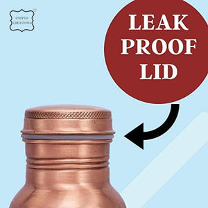 Botella de agua de cobre con beneficios para la salud ayurvédica, botella de 7 Chakras, tapa a prueba de fugas, grabado artístico de metal - Product Image 4