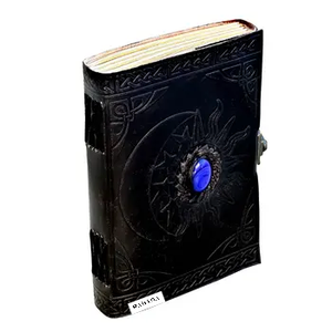 Leather Journal with Unlined Pages - Sun & <b>Moon</b> Leather Bound Writing Journal for Women & Men (5x7 Inch)Lined Journals for Women - Product Image 2