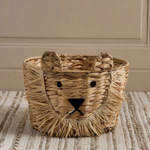 Round <b>water</b> <b>hyacinth</b> <b>basket</b> woven in a lion pattern Handmade Storage <b>Basket</b> Wholesale eco-friendly Made in Vietnam - Product Image 1