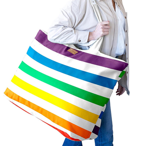 Bolso extragrande de fin de semana para mujer All the Things, bolso grande para la noche, bolso de mano para Hospital, bolso de lona con cremallera de arcoíris colorido - Product Image 1