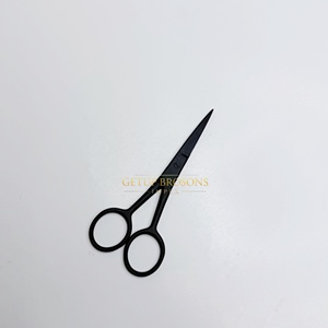 Ciseaux de coiffure professionnels en acier inoxydable, finition noire mate, pour coupe droite, dégradé et frange, manche long 6H - Product Image 6