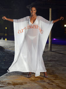 <b>Kaftan</b> Ladies Printed <b>Kaftan</b> with Crafted Neck Detailing Womens Flowing <b>Kaftan</b> in Statement Prints - Product Image 3