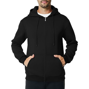 2025 tendance hommes fermeture éclair sweats à capuche Logo personnalisé sweats zippés vêtements de sport décontracté Streetwear sweats à capuche en gros - Product Image 1