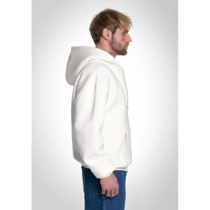 Sweat à capuche personnalisé de haute qualité en tissu polaire 100% coton couleur blanche motif solide sérigraphie pull à capuche pour hommes vente en gros - Product Image 5
