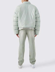 Chaqueta Bomber de Poliéster Ecológica Reversible con Cuello Alto para Hombre, Chaqueta de Invierno para Exteriores, Directo de Fábrica - Product Image 2