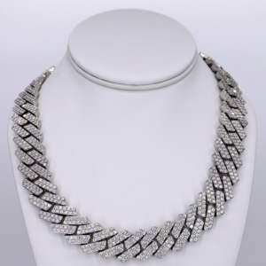 Moissanite 14mm Pass Diamond <b>Tester</b> Hip Hop Two Row Round Cut Fashion Cuban Link Chain 925 Sterling Silver - Product Image 5