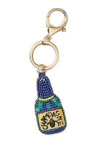 Luxury Handmade Embroidery for Beaded Keychain and Bag <b>Charm</b> Accessories Seed Beads Car Keyring in Green - Product Image 2