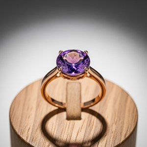 แหวนแฟชั่นสีเงิน925ออกแบบได้ตามต้องการสายคริสตัลอเมทิสต์ชุบโรสโกลด์ทันสมัยสำหรับงานแต่งงาน - Product Image 6