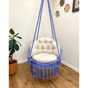 Silla Colgante de Macramé Hecha a Mano para Jardín, Patio y Espacios Interiores - Product Image 1