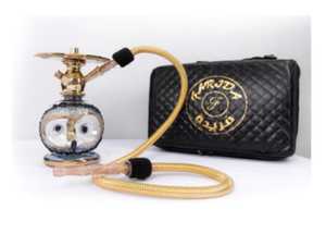 Chicha de luxe en verre soufflé à la main, finition laquée, design mini hibou, options multicolores, vente en gros, ensemble de fumage égyptien - Product Image 6