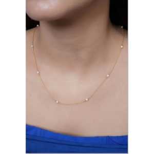 Delicate <b>Gold</b> Tone <b>Pearl</b> <b>Necklace</b> Elegant Chain Design for Women - Product Image 3