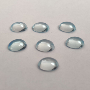 Aguamarina Natural 8mm cabujón redondo piedra preciosa facetada transparente 1,6 Cts piedra preciosa suelta para accesorios de joyería - Product Image 2