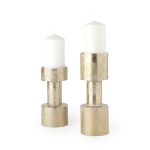 Juego de portavelas de Metal dorado moderno de estilo contemporáneo, candelero de mesa hecho a mano para decoración del hogar para decoración de sala de estar - Product Image 1