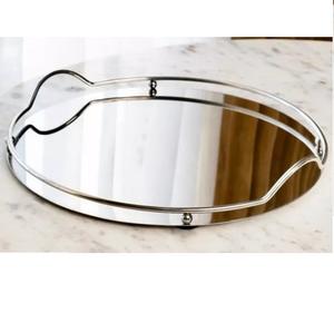 Hot Selling Attractive Design Serving Metal and Glass Designer Tray Weddings and Event Party Catering Service Tray - Product Image 6