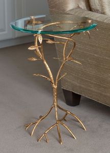 โต๊ะวางบนกระจกและหินอ่อนกรอบโลหะสีทองสุดหรูสำหรับห้องนั่งเล่นห้องนอนเฟอร์นิเจอร์โต๊ะกาแฟสำหรับพักผ่อน - Product Image 2