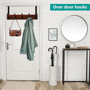 Amazing Wall-Mounted Coat <b>Rack</b> With 2 Over-Door Instillation Hooks Wood Plank Hat <b>Rack</b> Hooks for Clothing Hanging - Product Image 1