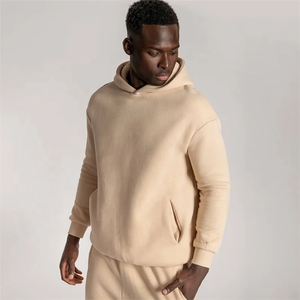 Vente en gros de survêtements pour hommes en coton uni épais pour hommes survêtement personnalisé Gym Jogger Ensemble deux pièces - Product Image 3